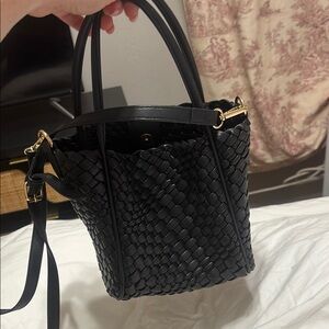 Anthropologie - Black Woven Leather Tote Bag - Anthropologie